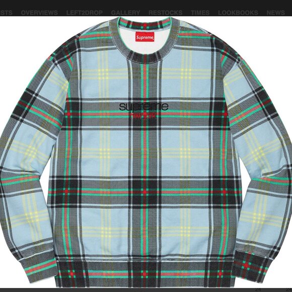 Supreme Plaid Crewneck - Picture 1 of 3